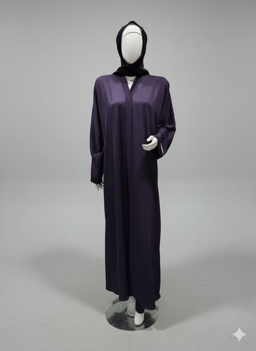 Blue Abaya Front Open