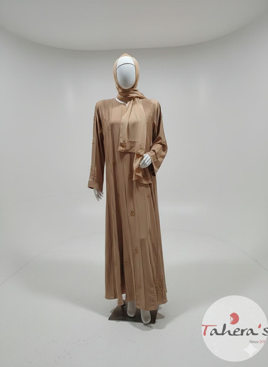Light Brown Maxi Abaya (Hand Work Embroidery)