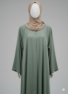 Pista Green Abaya Front Open