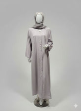 Bone White Front Open Abaya