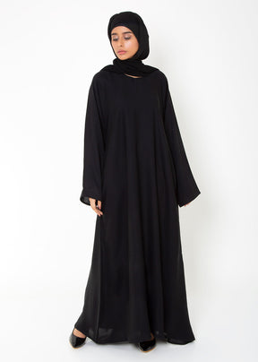 Black Basic Front-Closed Abaya