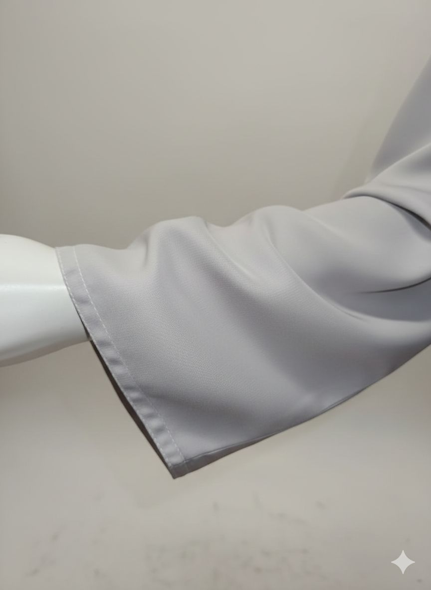 Bone White Front Open Abaya