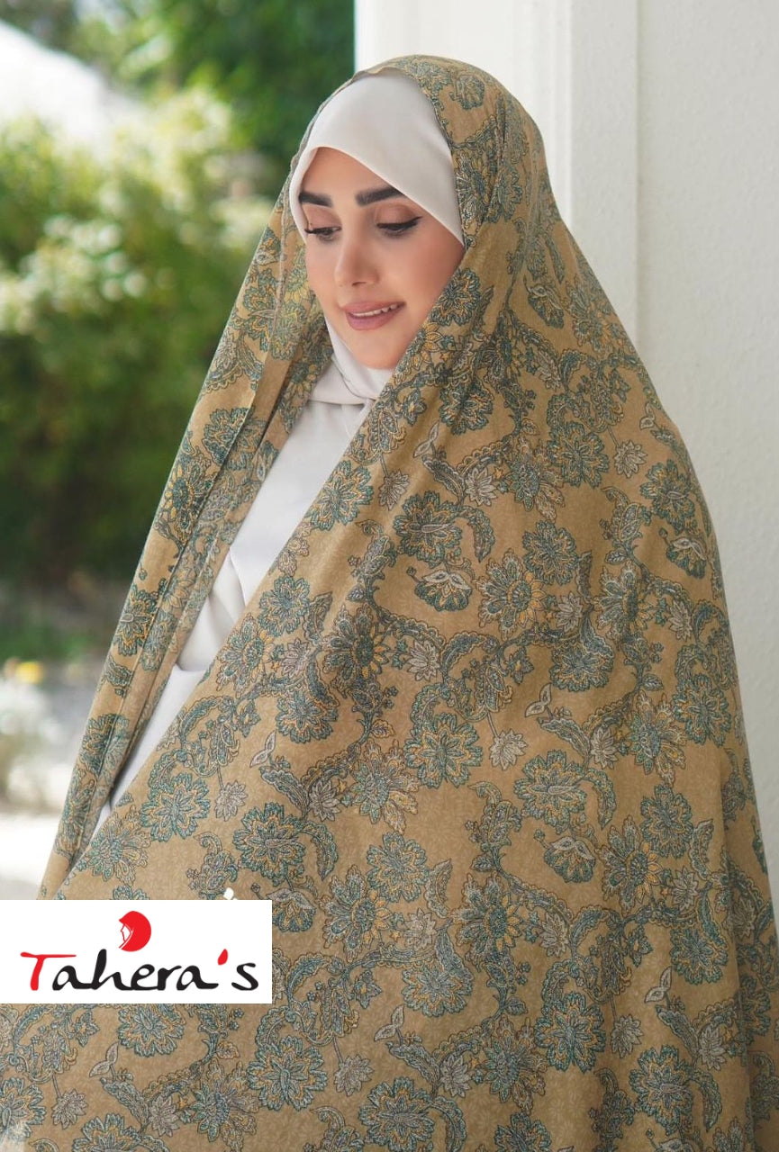 Printed Chadar — Premium Boski Linen — Tahera's modest wear Pakistan