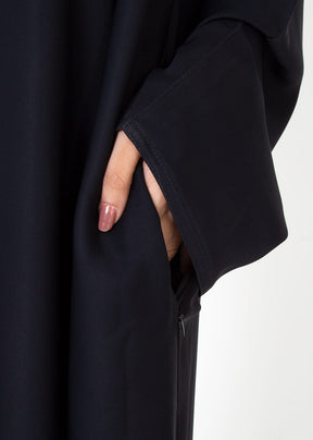 Black Basic Front-Closed Abaya