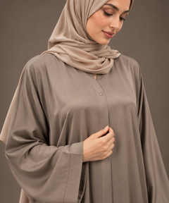 Dark Cream Abaya — Tahera's modest wear Pakistan