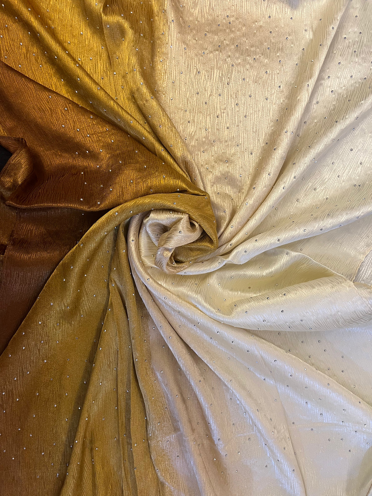 HIJAB | Double Shaded Gold and White Silk