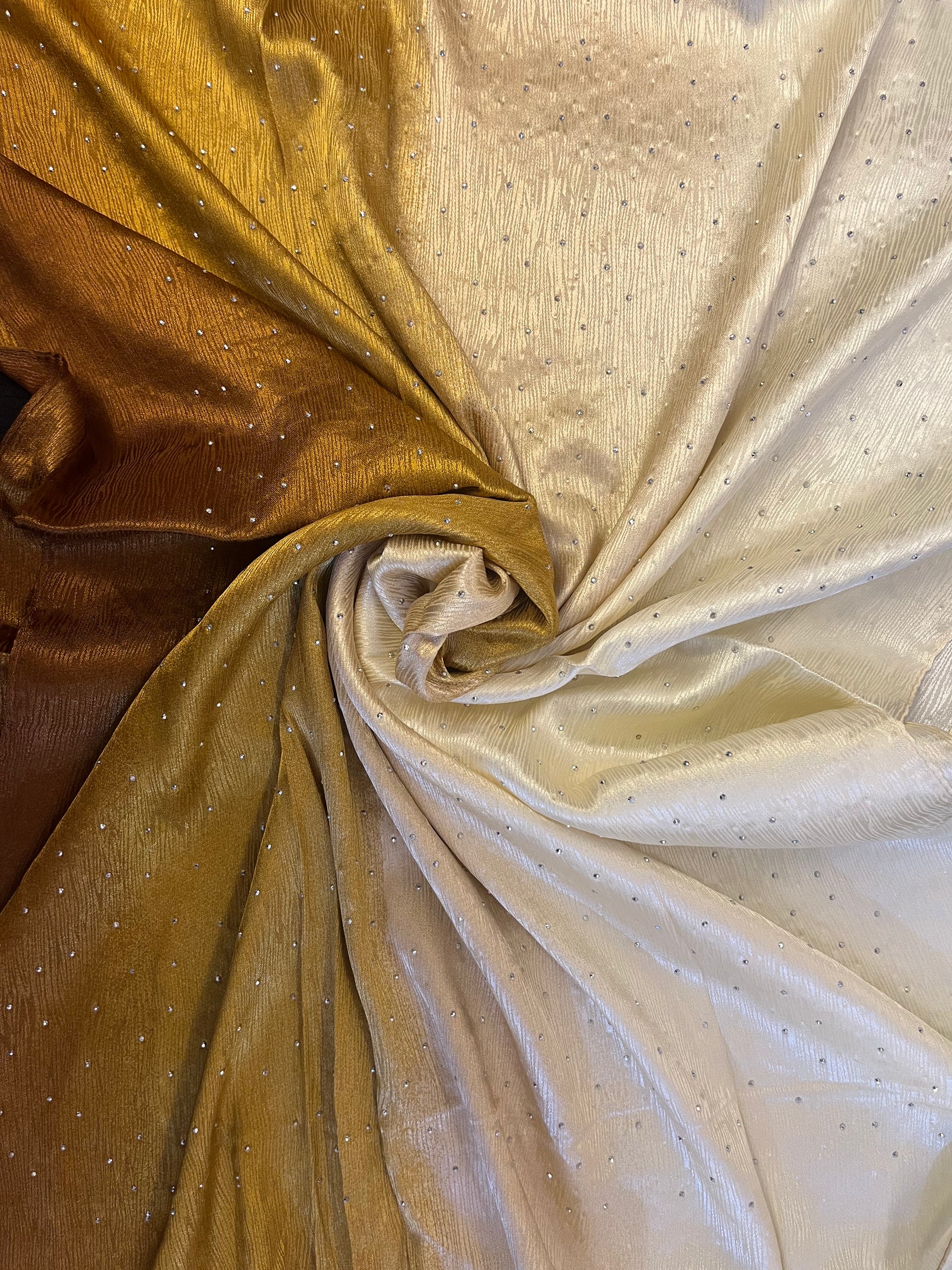 HIJAB | Double Shaded Gold and White Silk