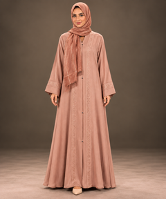 Rose Gold Crystal Beaded Abaya — Tahera's modest wear Pakistan