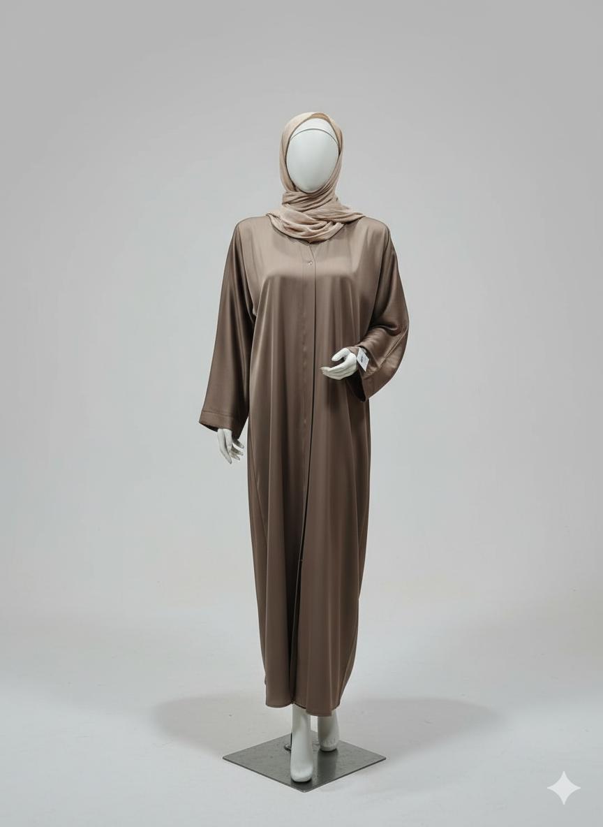 Coffee Abaya Front Open