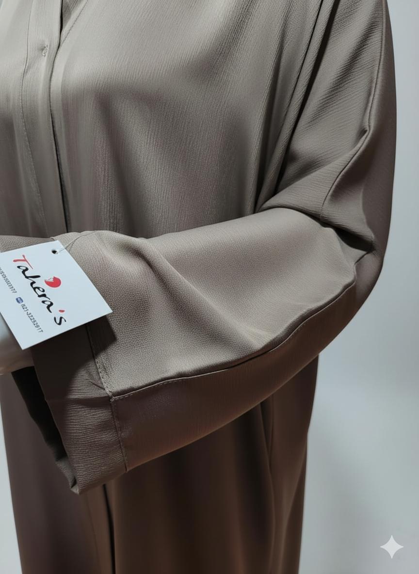 Coffee Abaya Front Open