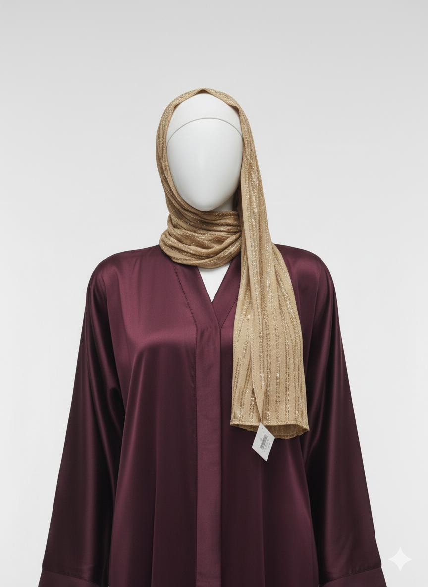 Purple Abaya Front Open