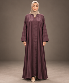 Wine Purple Striped Abaya — Tahera's modest wear Pakistan