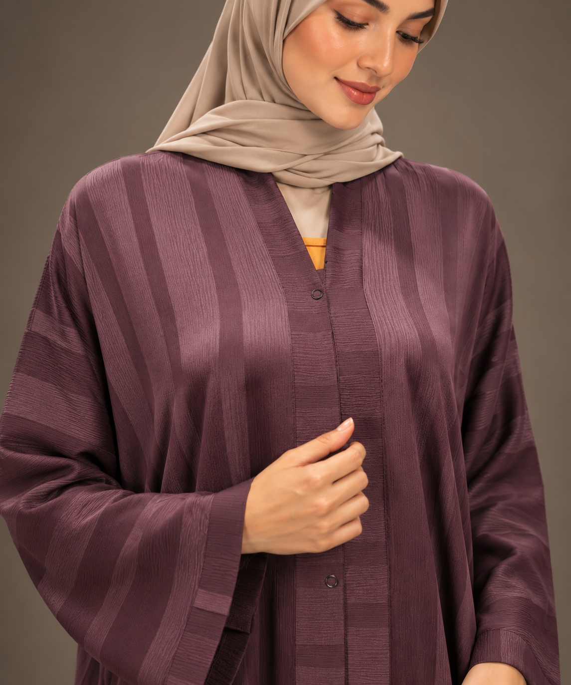 Wine Purple Striped Abaya